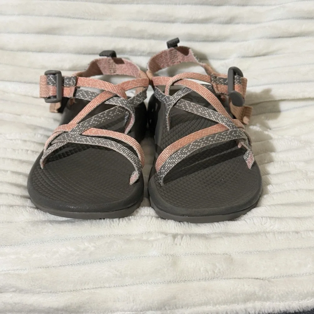 Chaco Kids ZX/1 EcoTread Sandal Vegan Pink Burlap Heather Size 1 Beach Resortwea